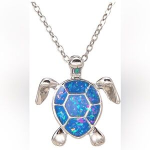 Silver Turtle Pendant Necklace